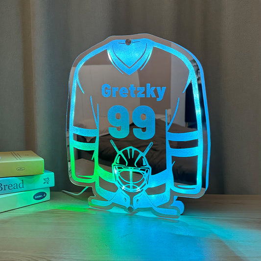 🔥 Last Day 50% OFF 🎁Personalized name Ice hockey player mirror light