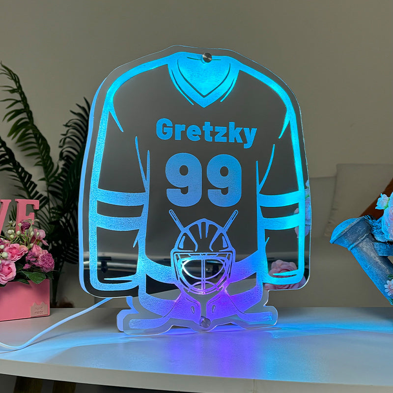 🔥 Last Day 50% OFF 🎁Personalized name Ice hockey player mirror light