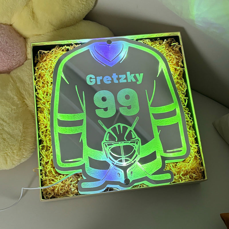 🔥 Last Day 50% OFF 🎁Personalized name Ice hockey player mirror light